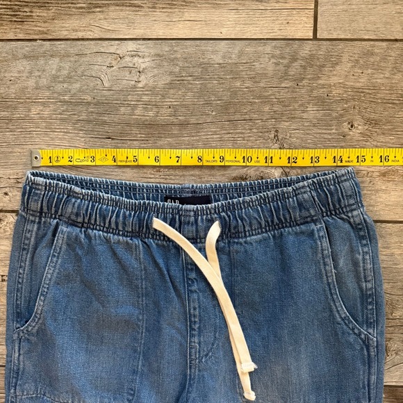 GAP Denim Easy Jean Medium Wash Blue Elastic Waist Drawstring Pants Small - Picture 7 of 8